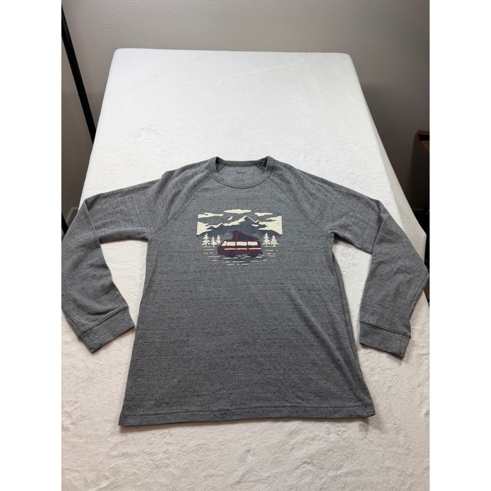 Sonoma Goods For Life Thermal Shirt Mens Large Gray Good Camper Graphic Raglan